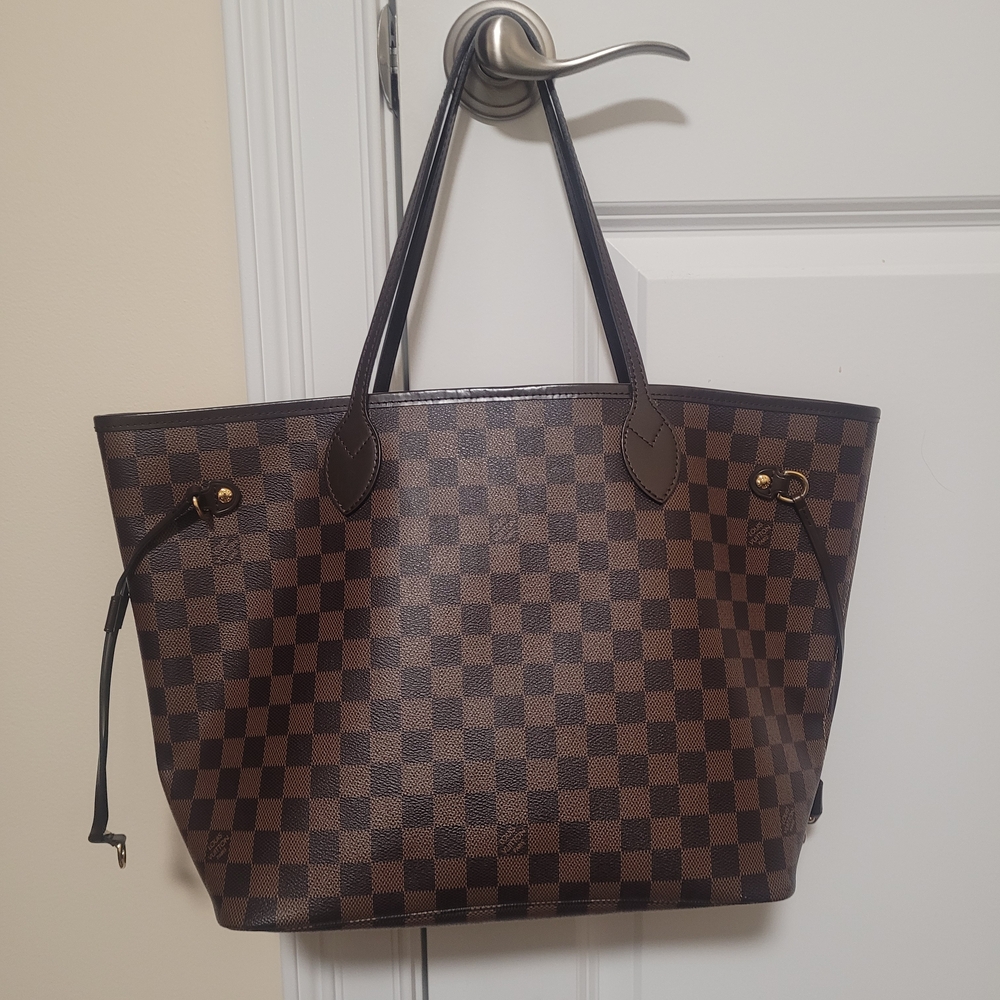 New !  Checkered Brown Tote Bag